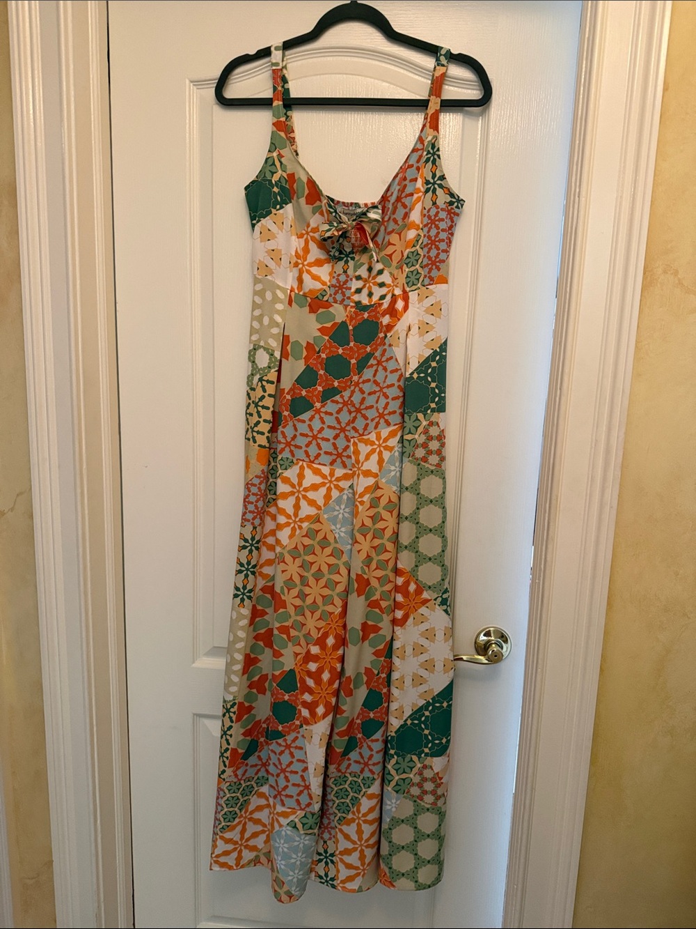 Sleeveless Patchwork Print Maxi Jumpsuit - Multi